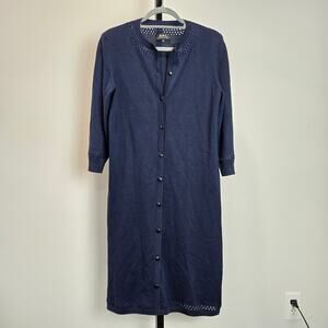 A.P.C. Cashmere Sweater Midi Dress Button Front Knit Crochet Luxury Minimalist M